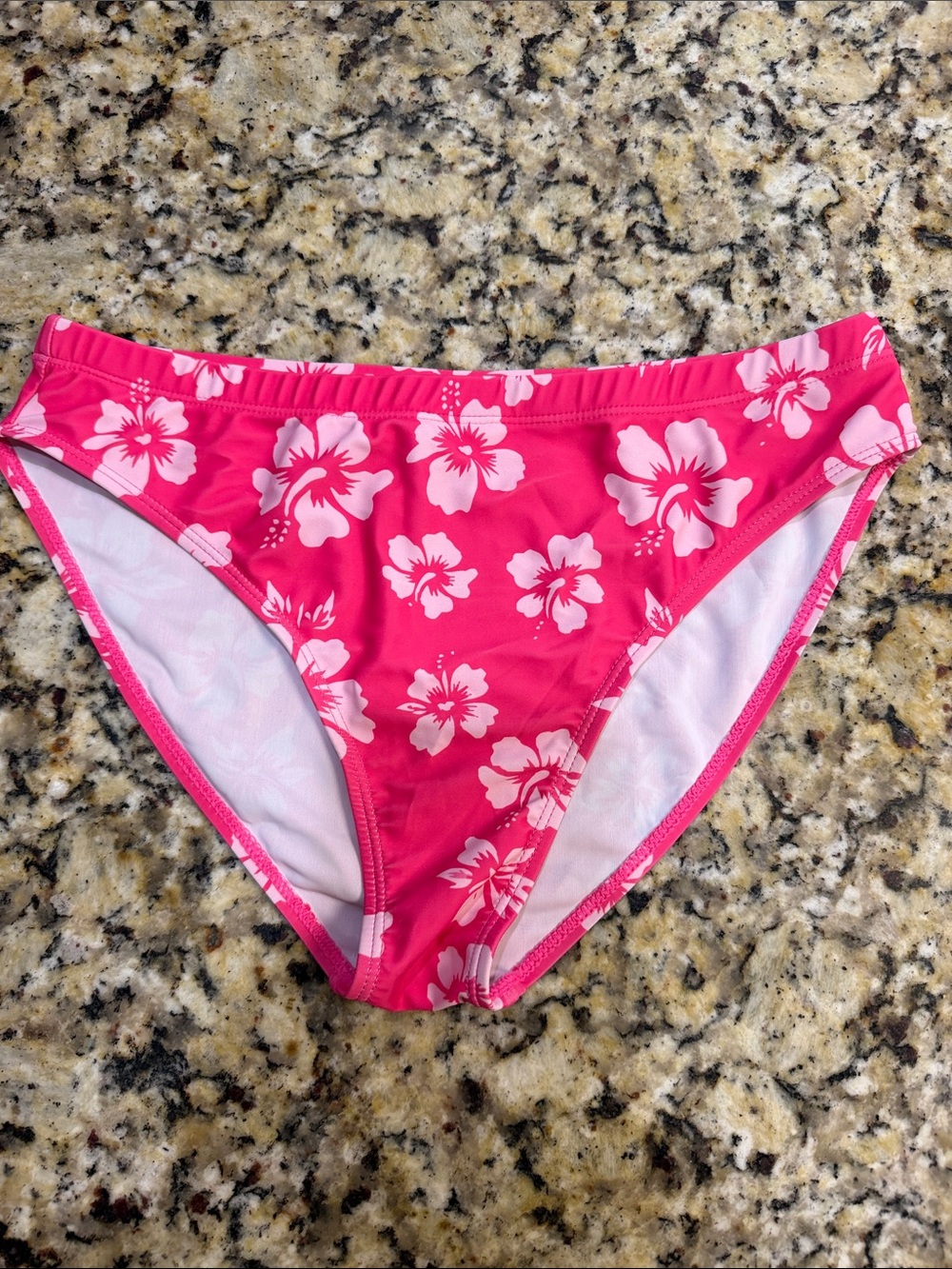 Pink Floral Bikini Bottoms for Women - Vibrant Hibiscus Print new without tags